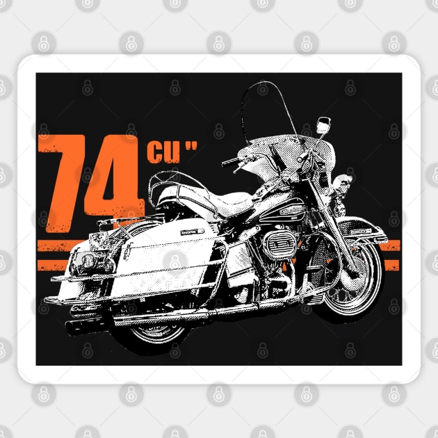 Bagger 74 Sticker by motomessage